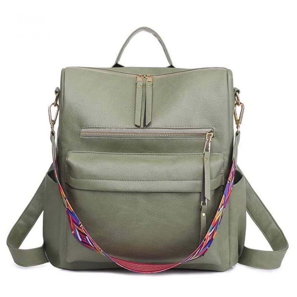 Brand New Green Leather Backpack